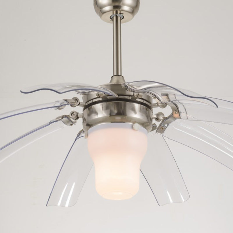 Traditional Vintage LED Downrods Ceiling Fan Light - ABS Acrylic Metal Cone for Living Room