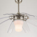 Traditional Vintage LED Downrods Ceiling Fan Light - ABS Acrylic Metal Cone for Living Room