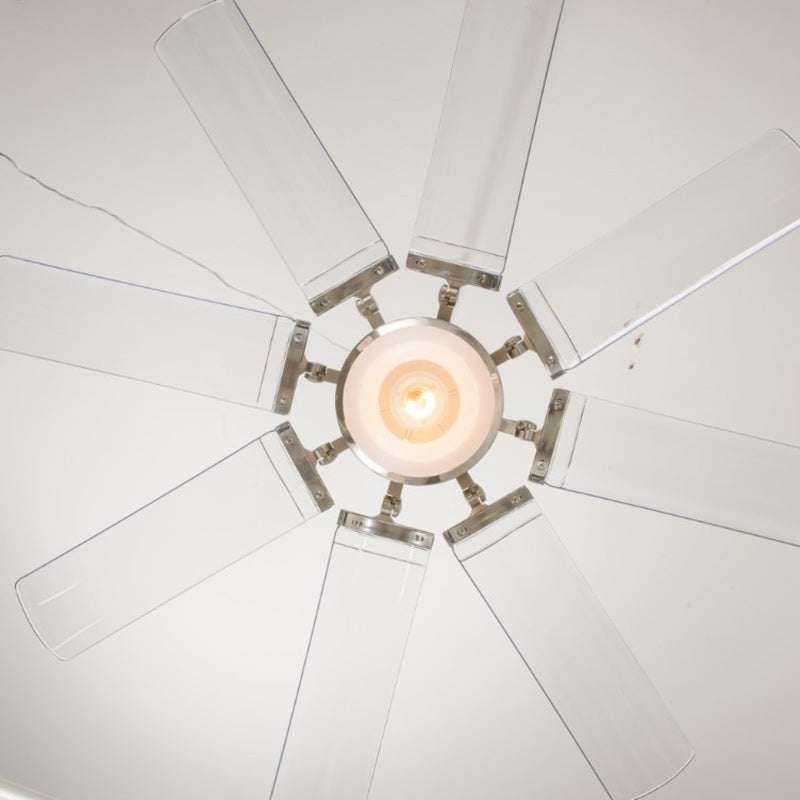 Traditional Vintage LED Downrods Ceiling Fan Light - ABS Acrylic Metal Cone for Living Room