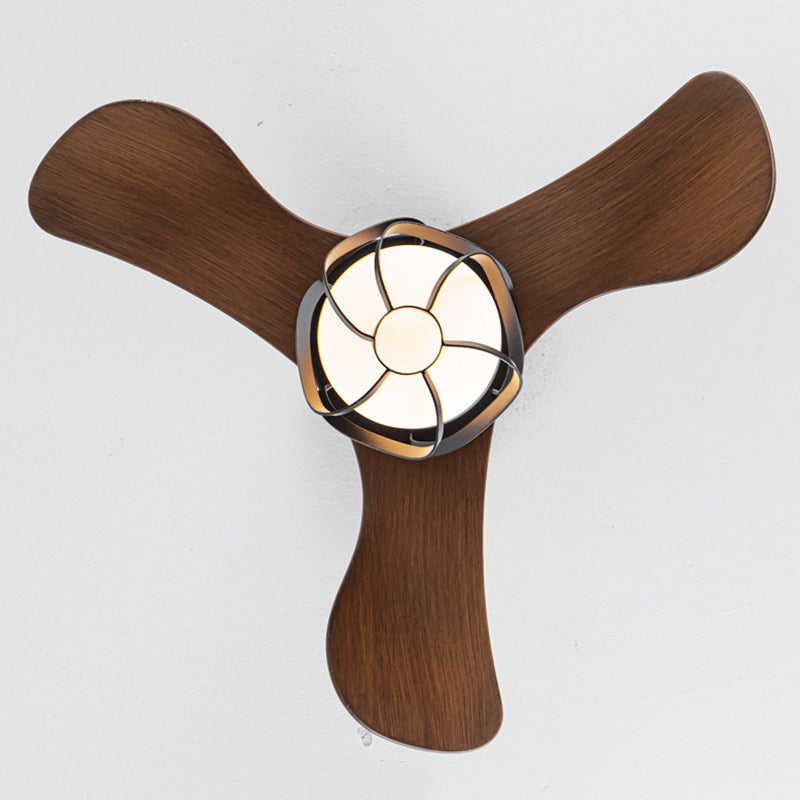 Traditional Farmhouse 1-Light Ceiling Fan with Twisted Cage Acrylic Glass and Downrods for Bedroom