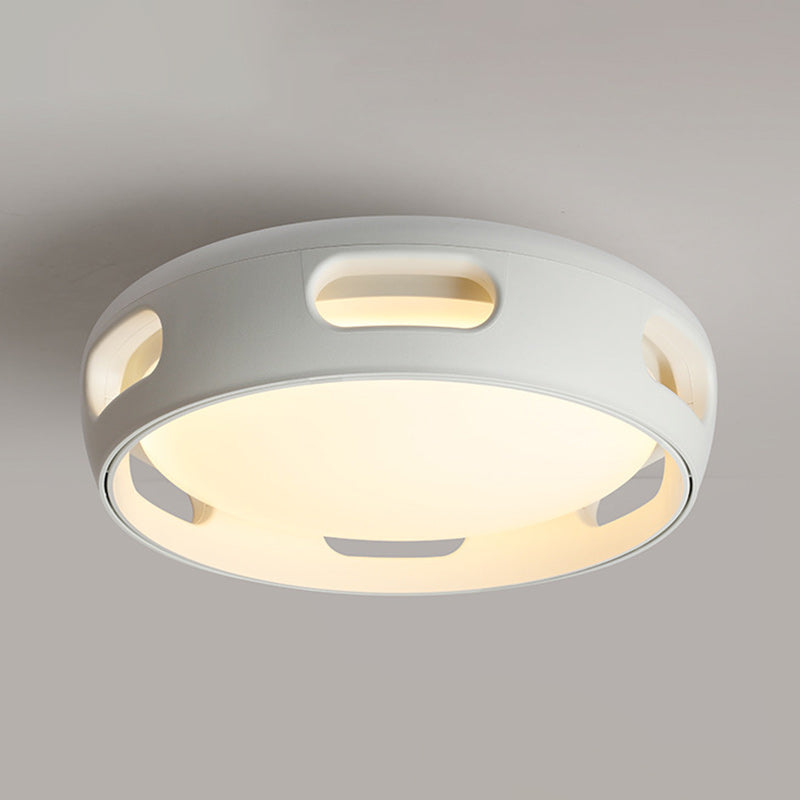Contemporary Nordic Bladeless Ceiling Fan Light - Acrylic LED Semi-Flush Mount for Bedroom