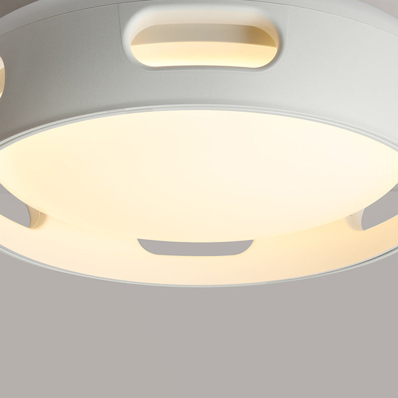 Contemporary Nordic Bladeless Ceiling Fan Light - Acrylic LED Semi-Flush Mount for Bedroom
