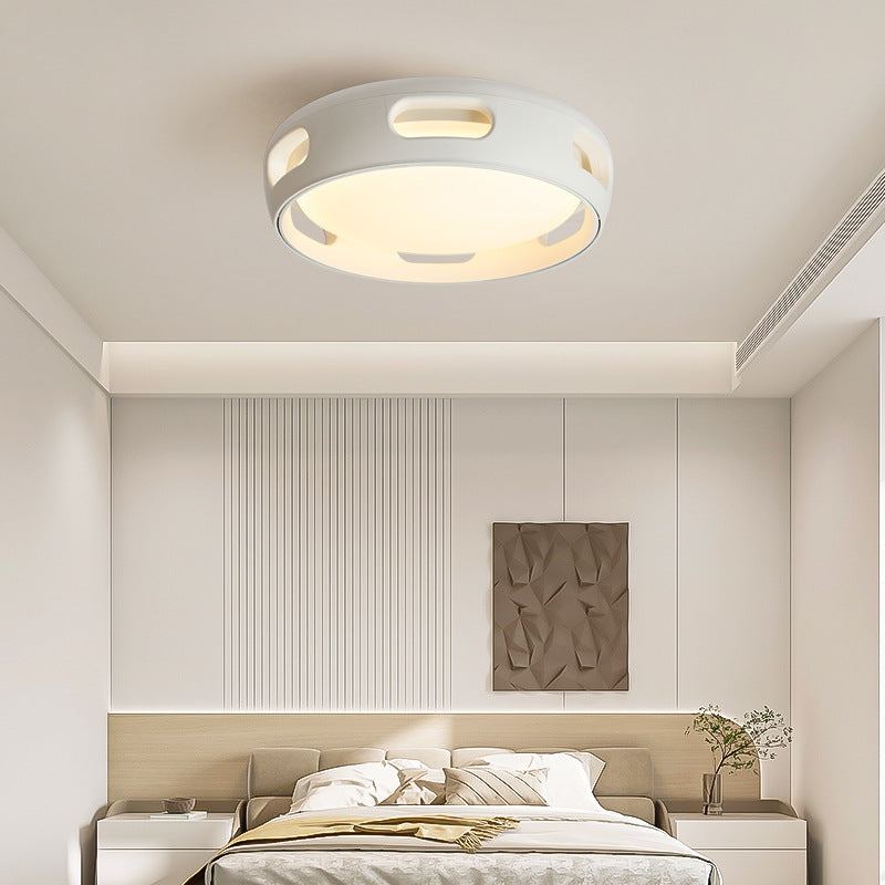 Contemporary Nordic Bladeless Ceiling Fan Light – Acrylic LED Semi-Flush Mount for Bedroom