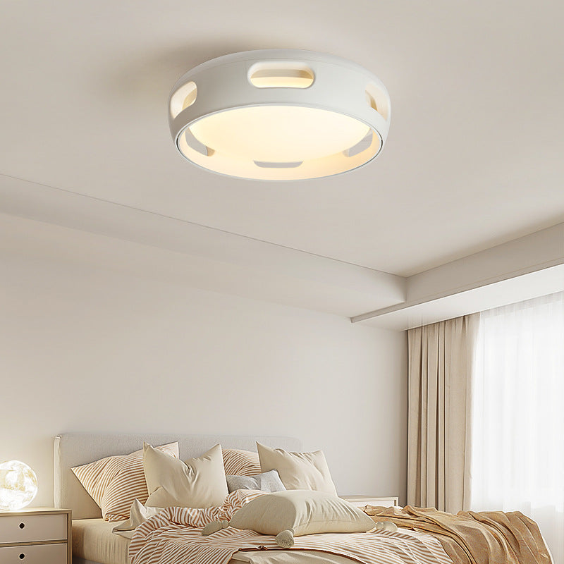 Contemporary Nordic Bladeless Ceiling Fan Light – Acrylic LED Semi-Flush Mount for Bedroom