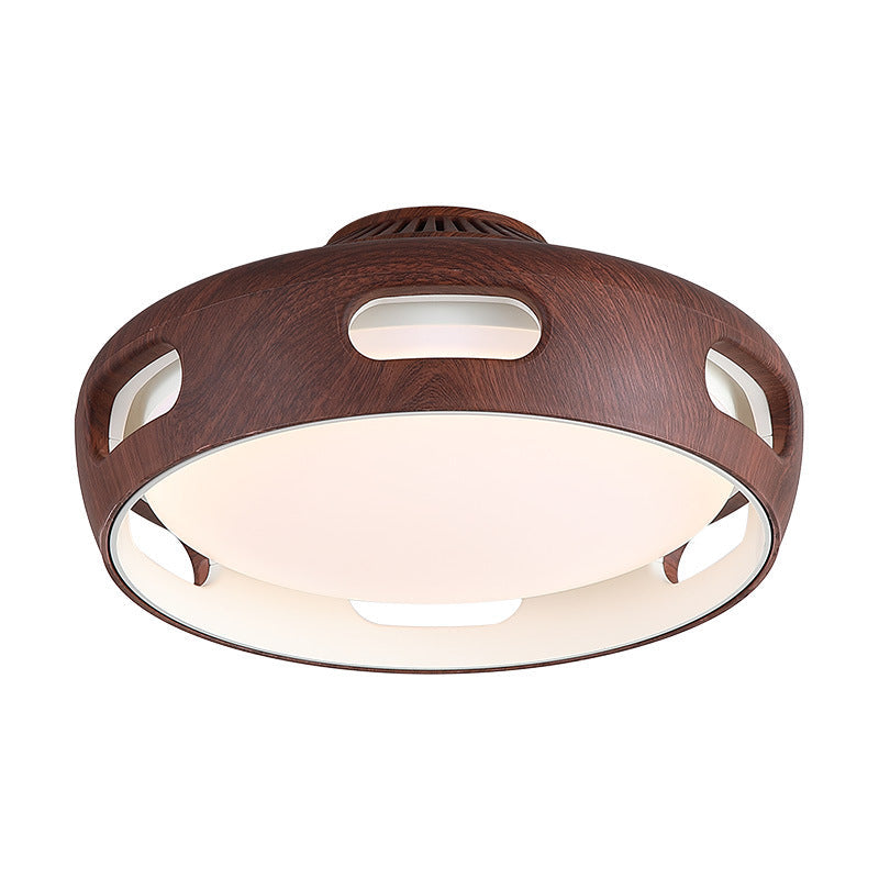 Contemporary Nordic Bladeless Ceiling Fan Light – Acrylic LED Semi-Flush Mount for Bedroom