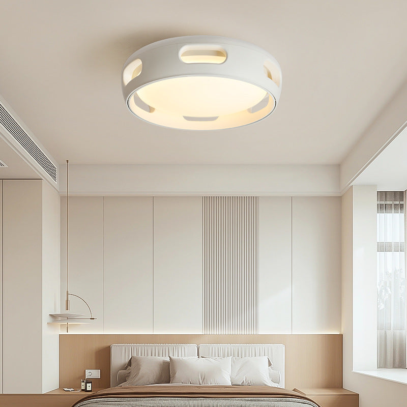 Contemporary Nordic Bladeless Ceiling Fan Light - Acrylic LED Semi-Flush Mount for Bedroom