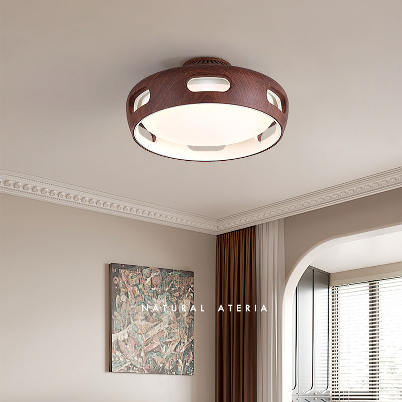 Contemporary Nordic Bladeless LED Ceiling Fan Light - Acrylic Semi-Flush Mount for Bedroom