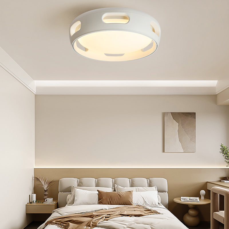 Contemporary Nordic Bladeless Ceiling Fan Light - Acrylic LED Semi-Flush Mount for Bedroom