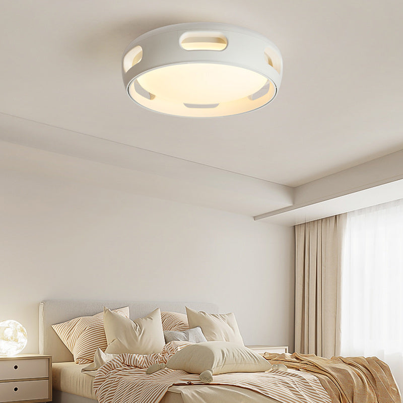Contemporary Nordic Bladeless Ceiling Fan Light - Acrylic LED Semi-Flush Mount for Bedroom