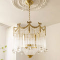 Traditional French Brass Crystal Bow Tie Tassel Chandeliers - 4/6/8 Light for Living Room Lighting