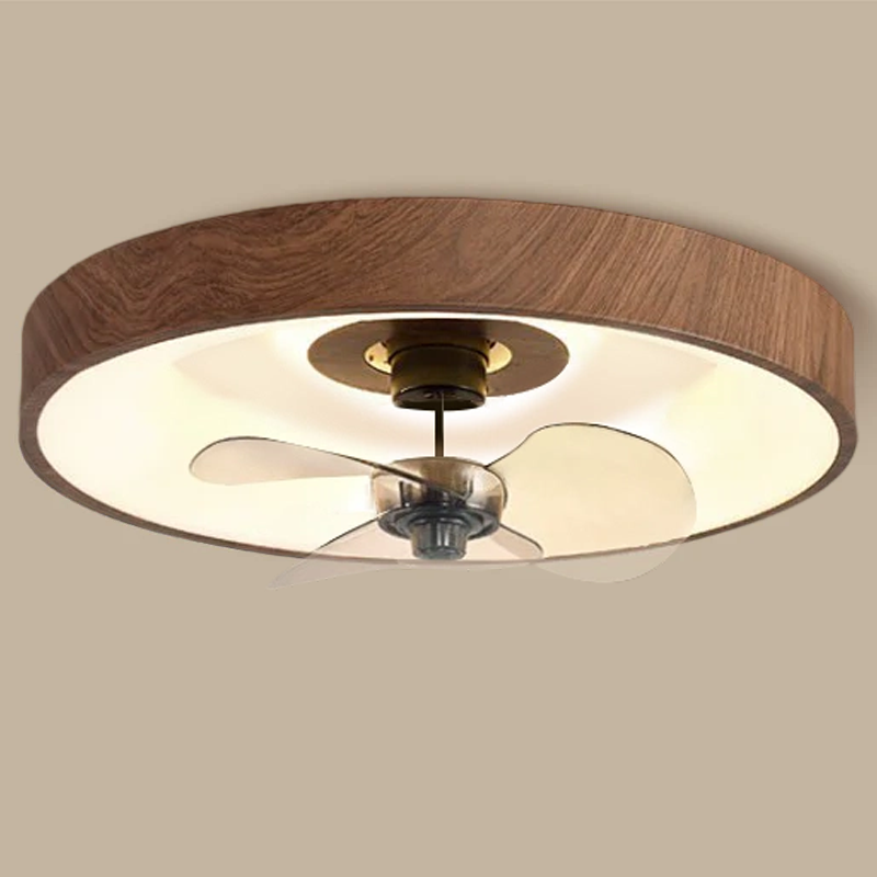 Modern Simplicity Round Copper Acrylic LED Ceiling Fan Light for Bedroom