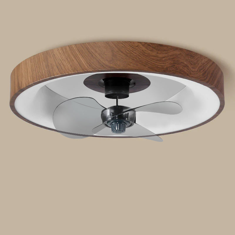 Modern Simplicity Round Copper Acrylic LED Ceiling Fan Light for Bedroom