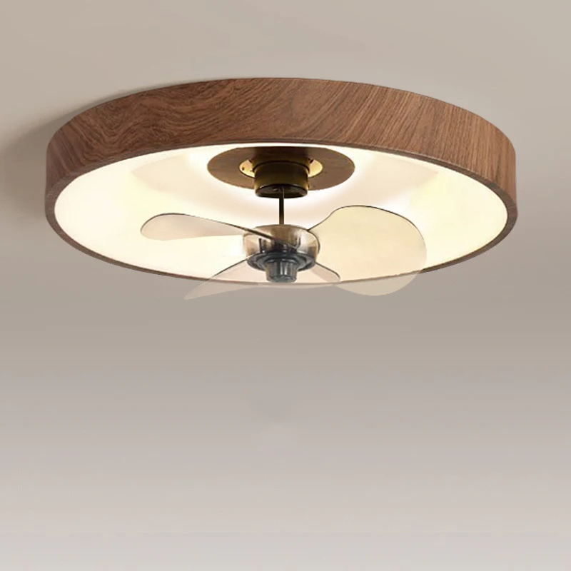 Modern Simplicity Round Copper Acrylic LED Ceiling Fan Light for Bedroom