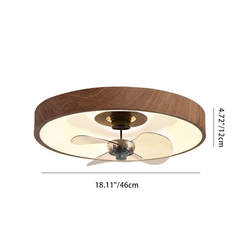 Modern Simplicity Round Copper Acrylic LED Ceiling Fan Light for Bedroom