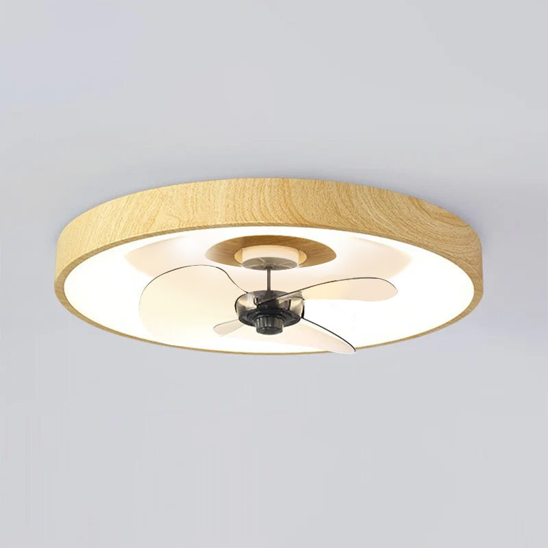 Modern Simplicity Round Copper Acrylic LED Ceiling Fan Light for Bedroom