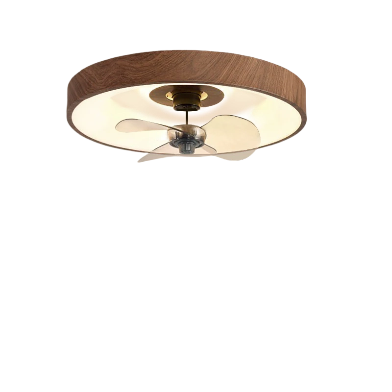 Modern Simplicity Round Copper Acrylic LED Ceiling Fan Light for Bedroom