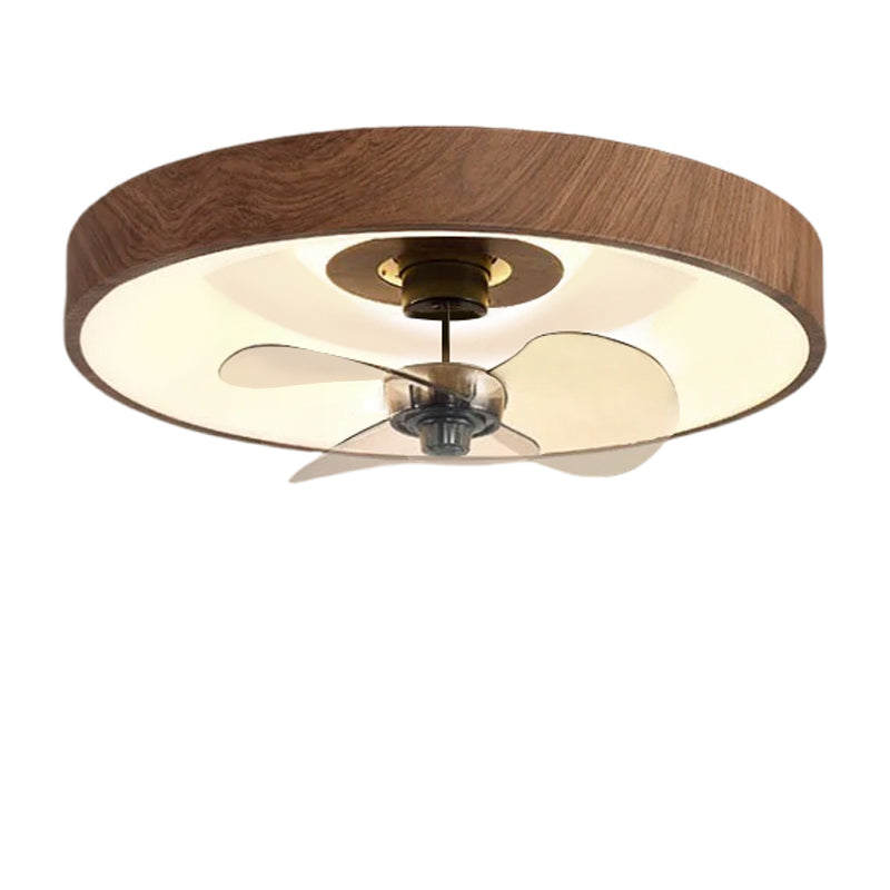 Modern Simplicity Round Copper Acrylic LED Ceiling Fan Light for Bedroom