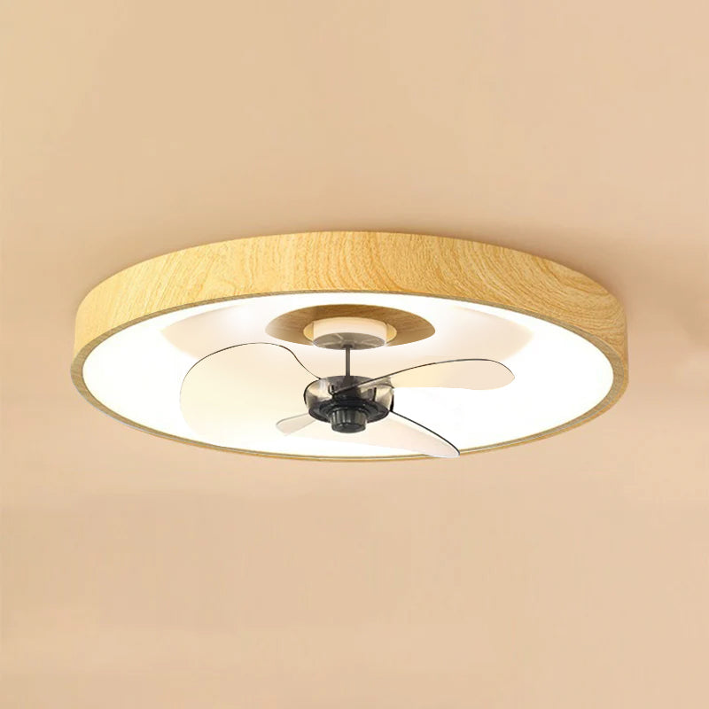 Modern Simplicity Round Copper Acrylic LED Ceiling Fan Light for Bedroom
