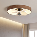 Modern Simplicity Round Copper Acrylic LED Ceiling Fan Light for Bedroom