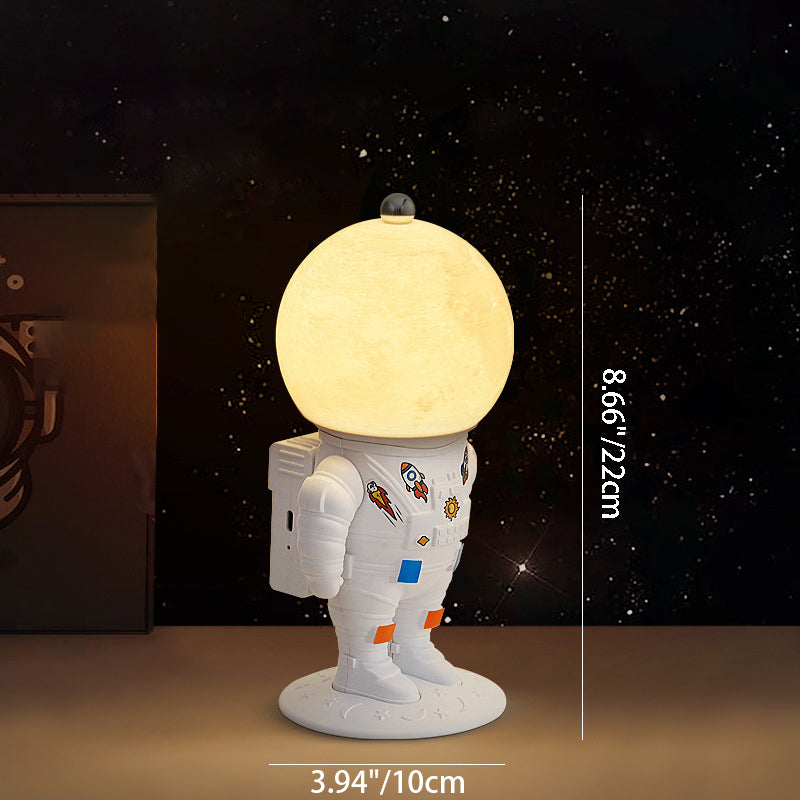 Contemporary Rechargeable LED Astronaut Lunar Kids Night Light Table Lamp for Bedroom, Cute Nightlight for Children, Space Themed Bedroom Decor, USB Rechargeable, Unique Astronaut Design, Soft Warm Light for Toddler's Room, Ideal Gift for Kids and Space L