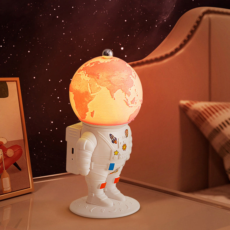 Contemporary Rechargeable LED Astronaut Lunar Kids Night Light Table Lamp for Bedroom, Cute Nightlight for Children, Space Themed Bedroom Decor, USB Rechargeable, Unique Astronaut Design, Soft Warm Light for Toddler's Room, Ideal Gift for Kids and Space L