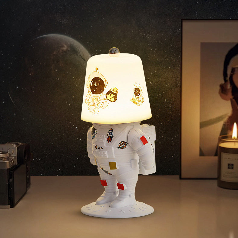 Contemporary Rechargeable LED Astronaut Lunar Kids Night Light Table Lamp for Bedroom, Cute Nightlight for Children, Space Themed Bedroom Decor, USB Rechargeable, Unique Astronaut Design, Soft Warm Light for Toddler's Room, Ideal Gift for Kids and Space L