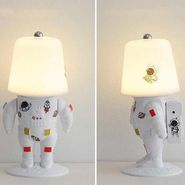 Contemporary Rechargeable LED Astronaut Lunar Kids Night Light Table Lamp for Bedroom, Cute Nightlight for Children, Space Themed Bedroom Decor, USB Rechargeable, Unique Astronaut Design, Soft Warm Light for Toddler's Room, Ideal Gift for Kids and Space L