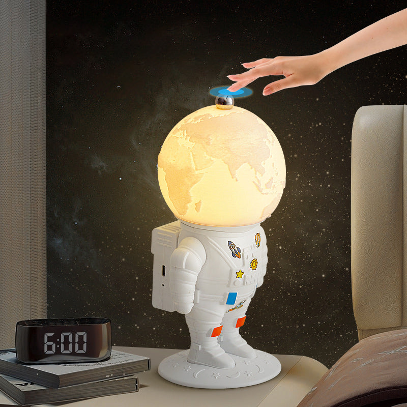 Contemporary Rechargeable LED Astronaut Lunar Kids Night Light Table Lamp for Bedroom, Cute Nightlight for Children, Space Themed Bedroom Decor, USB Rechargeable, Unique Astronaut Design, Soft Warm Light for Toddler's Room, Ideal Gift for Kids and Space L