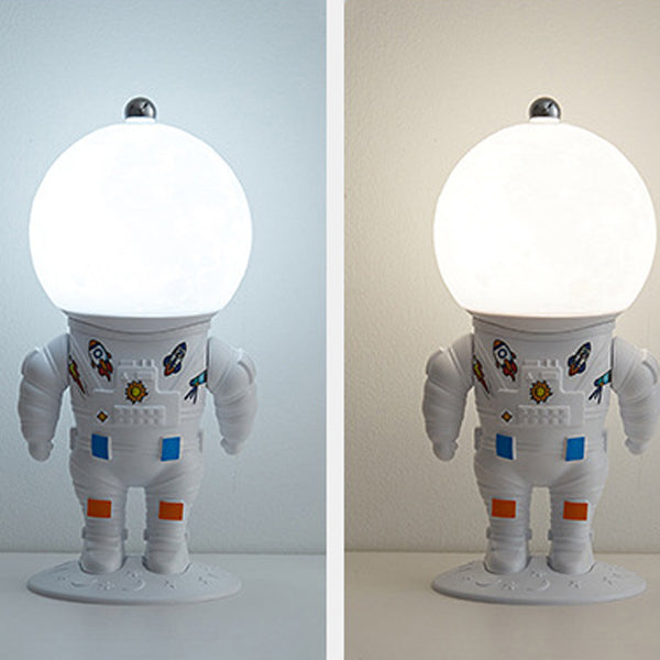 Contemporary Rechargeable LED Astronaut Lunar Kids Night Light Table Lamp for Bedroom, Cute Nightlight for Children, Space Themed Bedroom Decor, USB Rechargeable, Unique Astronaut Design, Soft Warm Light for Toddler's Room, Ideal Gift for Kids and Space L