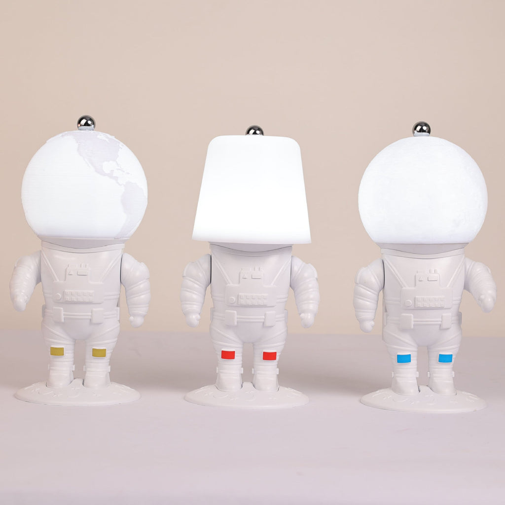 Contemporary Rechargeable LED Astronaut Lunar Kids Night Light Table Lamp for Bedroom, Cute Nightlight for Children, Space Themed Bedroom Decor, USB Rechargeable, Unique Astronaut Design, Soft Warm Light for Toddler's Room, Ideal Gift for Kids and Space L