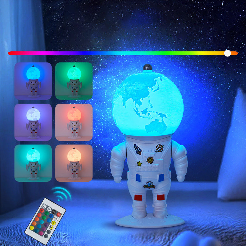 Contemporary Rechargeable LED Astronaut Lunar Kids Night Light Table Lamp for Bedroom, Cute Nightlight for Children, Space Themed Bedroom Decor, USB Rechargeable, Unique Astronaut Design, Soft Warm Light for Toddler's Room, Ideal Gift for Kids and Space L