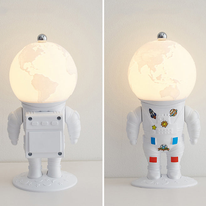 Contemporary Rechargeable LED Astronaut Lunar Kids Night Light Table Lamp for Bedroom, Cute Nightlight for Children, Space Themed Bedroom Decor, USB Rechargeable, Unique Astronaut Design, Soft Warm Light for Toddler's Room, Ideal Gift for Kids and Space L