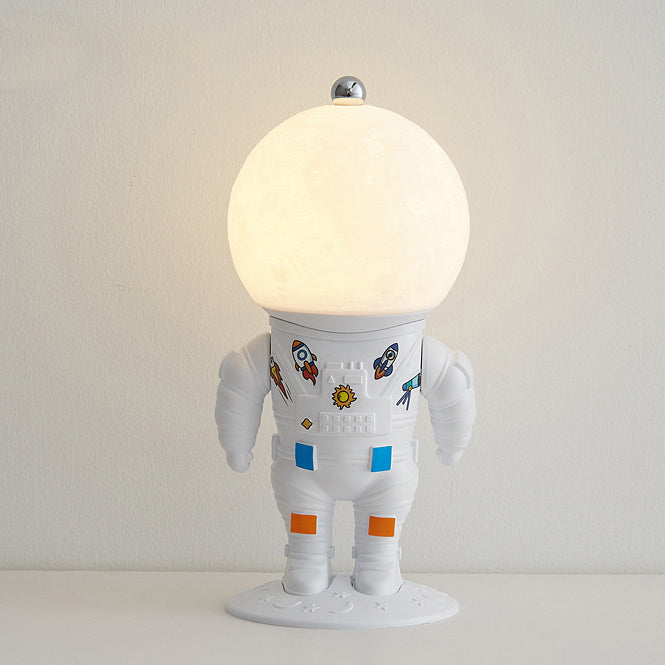 Contemporary Rechargeable LED Astronaut Lunar Kids Night Light Table Lamp for Bedroom, Cute Nightlight for Children, Space Themed Bedroom Decor, USB Rechargeable, Unique Astronaut Design, Soft Warm Light for Toddler's Room, Ideal Gift for Kids and Space L