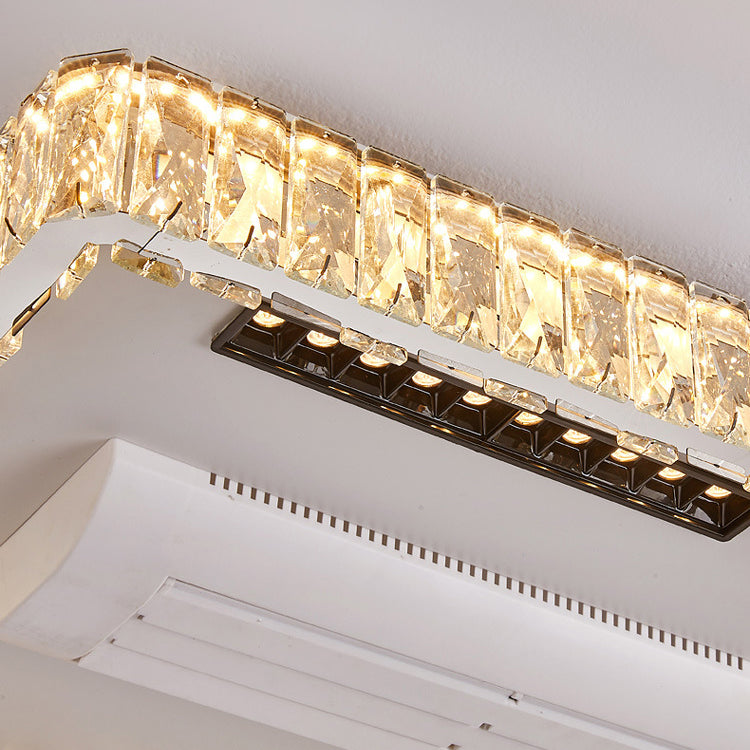 Modern Luxury LED Ceiling Fan Light - Bladeless Stainless Steel & Acrylic Crystal Design for Bedroom