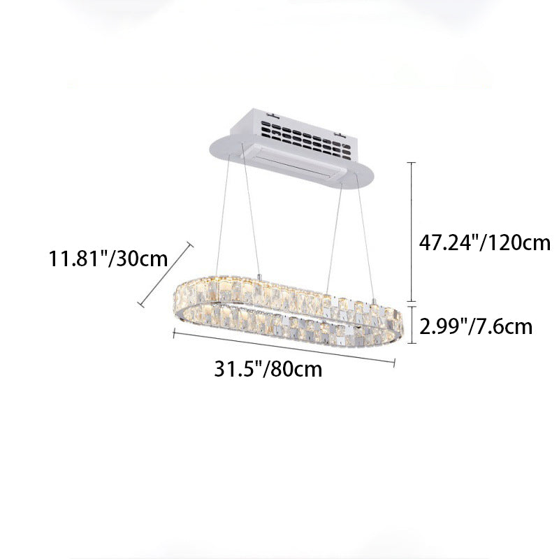 Modern Luxury Stainless Steel LED Chandelier Ceiling Fan with Acrylic Crystal for Dining Room