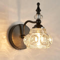 Contemporary Retro Iron Glass Petal Wall Sconce Vanity Light for Bathroom