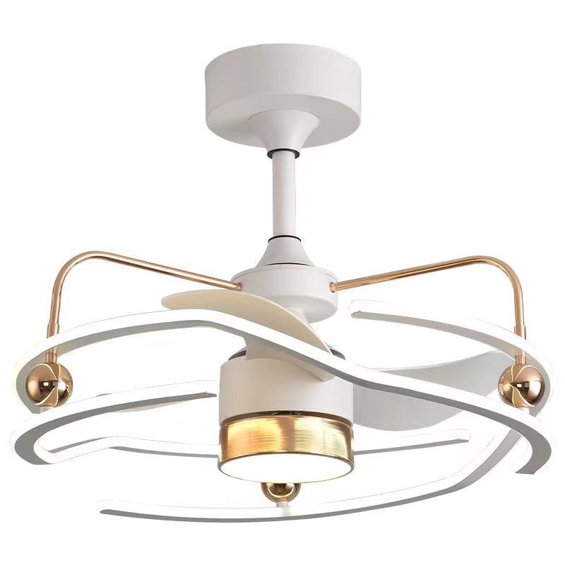 Contemporary Nordic LED Ceiling Fan Light - Round Tornado Design in Iron, Aluminum, and Acrylic for Bedroom 

Transform your bedroom with this sleek Contemporary Nordic LED Ceiling Fan Light featuring a unique round tornado design. Crafted from durable ir