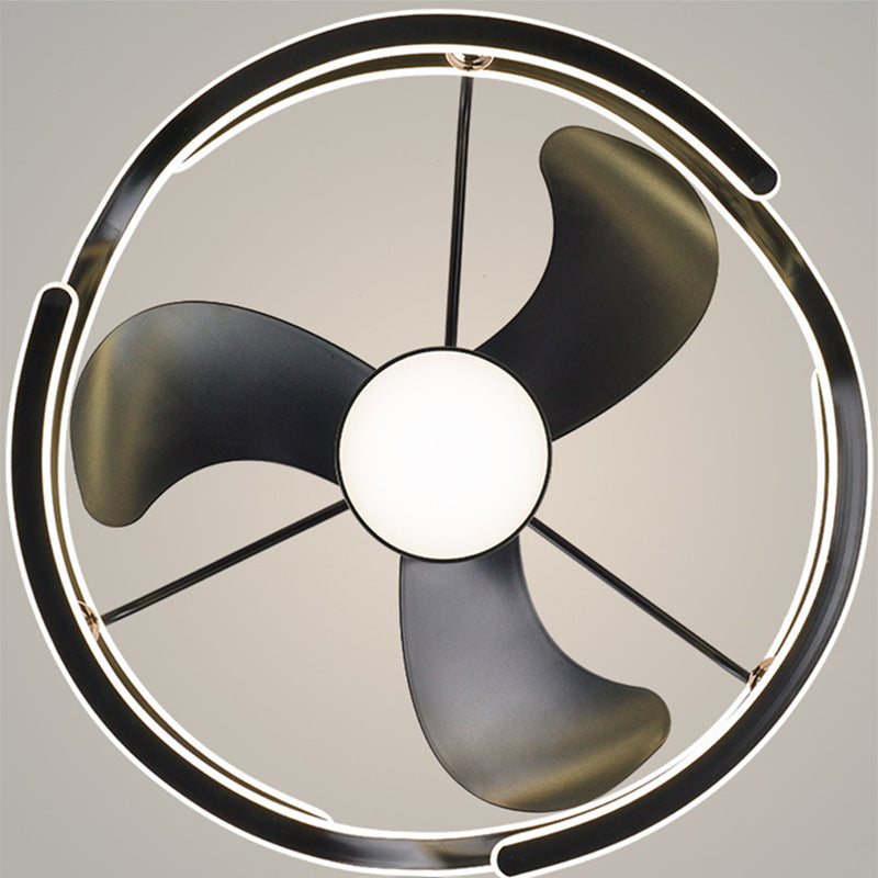 Contemporary Nordic LED Ceiling Fan Light - Round Tornado Design in Iron, Aluminum, and Acrylic for Bedroom 

Transform your bedroom with this sleek Contemporary Nordic LED Ceiling Fan Light featuring a unique round tornado design. Crafted from durable ir
