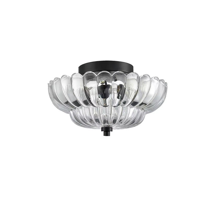 Contemporary Retro Floral Petal 3-Light Semi-Flush Mount Ceiling Light for Hallway