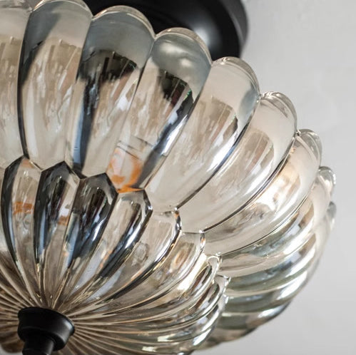 Contemporary Retro Floral Petal 3-Light Semi-Flush Mount Ceiling Light for Hallway