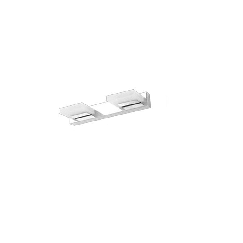 Modern Stainless Steel LED Wall Sconce - Square Acrylic Vanity Lighting for Bathroom