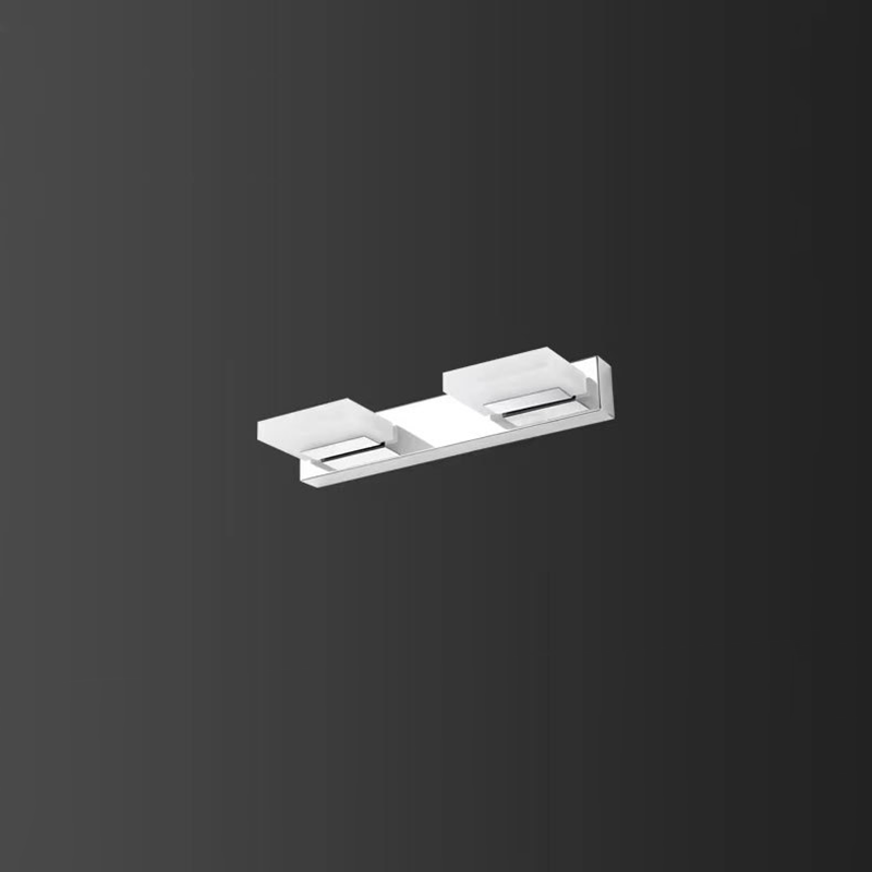 Modern Stainless Steel LED Wall Sconce - Square Acrylic Vanity Lighting for Bathroom
