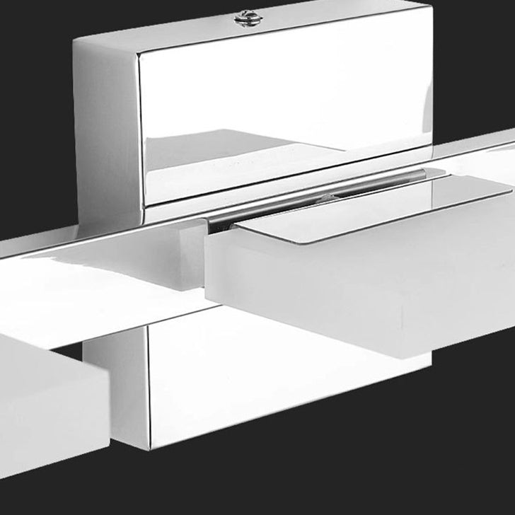 Modern Stainless Steel LED Wall Sconce - Square Acrylic Vanity Lighting for Bathroom