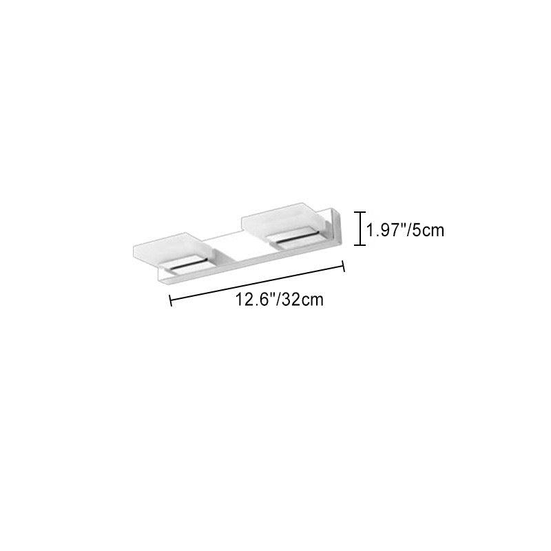 Modern Stainless Steel LED Wall Sconce - Square Acrylic Vanity Lighting for Bathroom