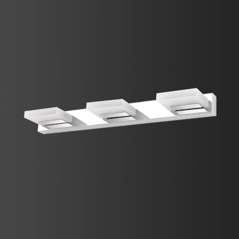 Modern Stainless Steel LED Wall Sconce - Square Acrylic Vanity Lighting for Bathroom