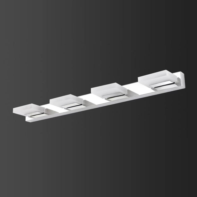 Modern Stainless Steel LED Wall Sconce - Square Acrylic Vanity Lighting for Bathroom