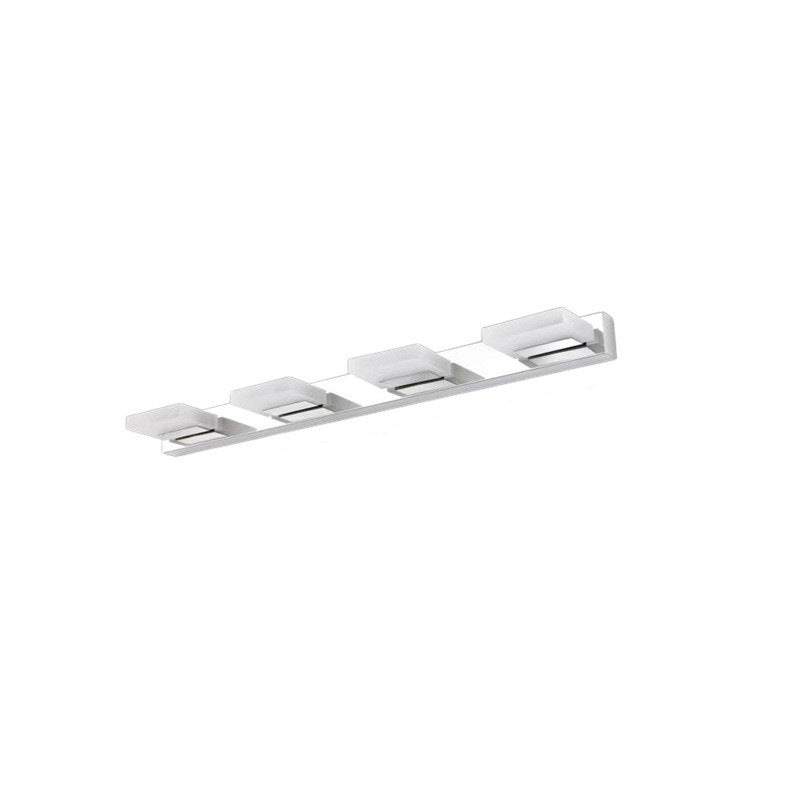 Modern Stainless Steel LED Wall Sconce - Square Acrylic Vanity Lighting for Bathroom