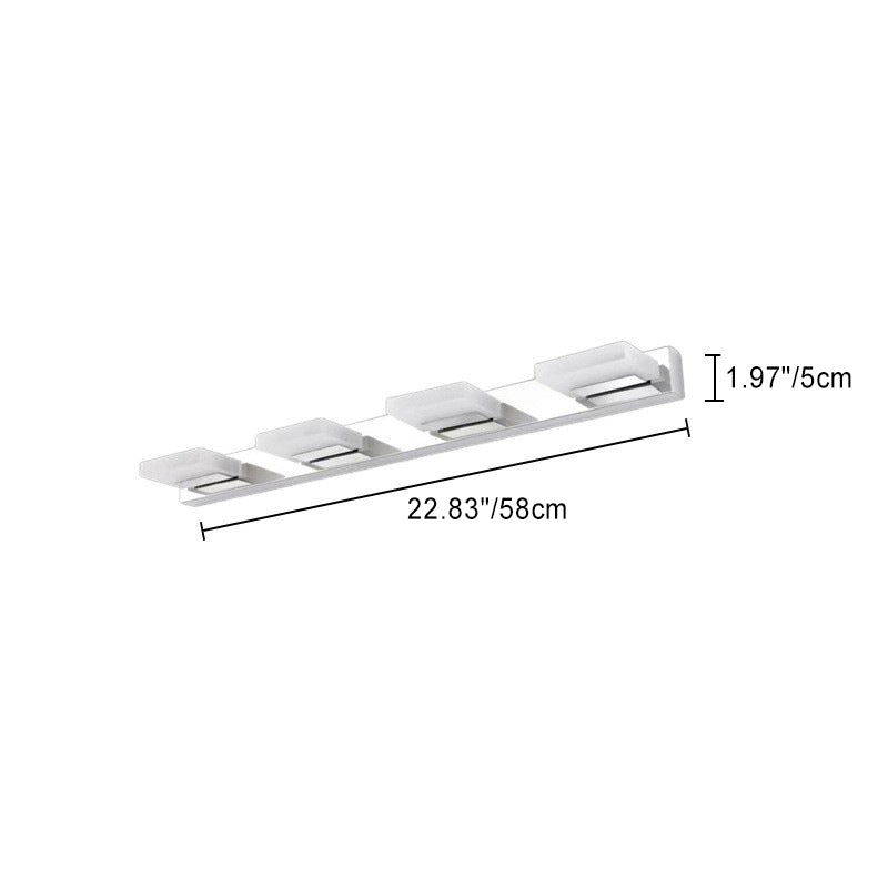 Modern Stainless Steel LED Wall Sconce - Square Acrylic Vanity Lighting for Bathroom