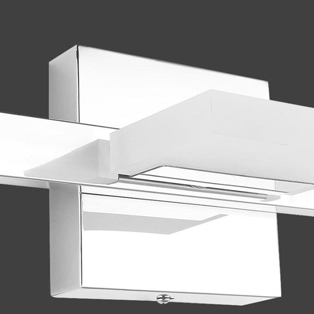 Modern Stainless Steel LED Wall Sconce - Square Acrylic Vanity Lighting for Bathroom