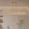 Traditional Japanese LED Chandeliers - Travertine Aluminum Strip Island Light for Dining Room